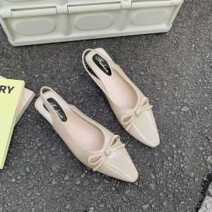 Free Shipping Pointed-Toe Closed-Toe Sandals 2026 New Niche Design With Bow Fashionable WomenS Commuter Dress Elegant Style