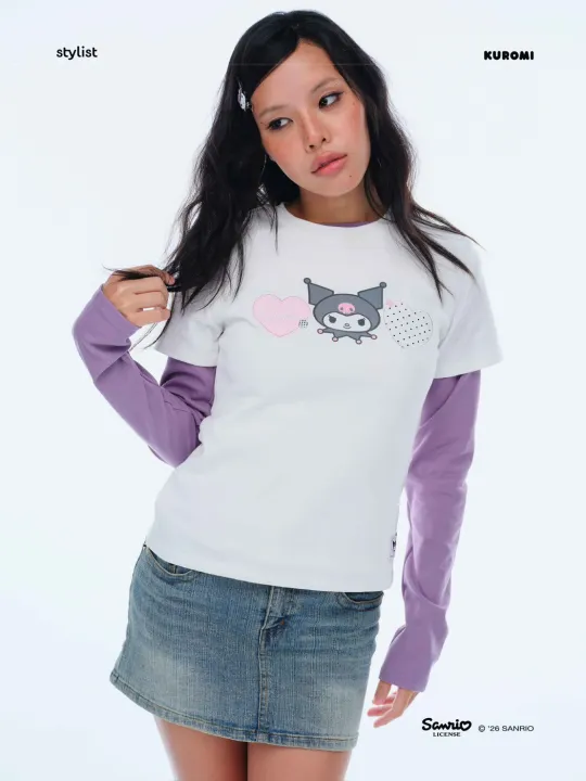 STYLIST%20%7C%20Kuromi%20-%20Regular%20Tee%20TripleHeartWhite%20%E0%B9%80%E0%B8%AA%E0%B8%B7%E0%B9%89%E0%B8%AD%E0%B8%A2%E0%B8%B7%E0%B8%94%E0%B8%9E%E0%B8%AD%E0%B8%94%E0%B8%B5%E0%B8%95%E0%B8%B1%E0%B8%A7%20%E0%B8%84%E0%B8%B8%E0%B9%82%E0%B8%A3%E0%B8%A1%E0%B8%B4%20-%20Image%202