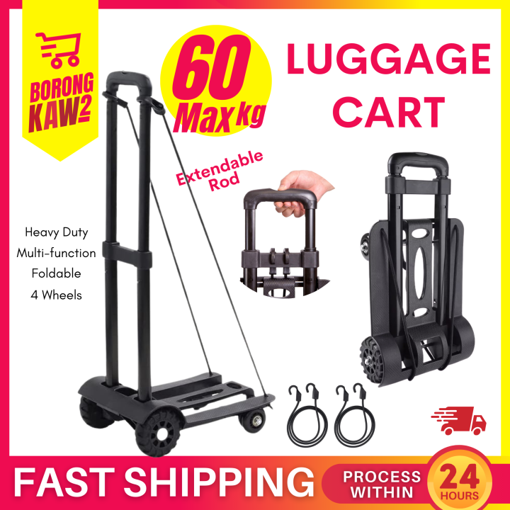 303 Folding Foldable Hand Truck Trolley 4wheel Luggage Cart Heavy
