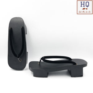 Guốc gỗ Nhật Bản dép gỗ xỏ ngón Geta Việt (size nữ phiên bản màu đen cao) guốc mộc quai kẹp phụ kiện anime cosplay kimono yukata cổ phục (có thể mang kèm vớ tabi)