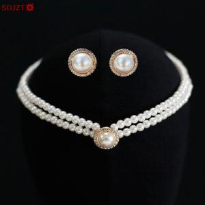 🚚【Local Express Delivery】🚚 3pcs Fashion Double Layer Pendant Necklace Earrings Jewelry Set Ladies Banquet Wedding Jewelry Accessories Gift