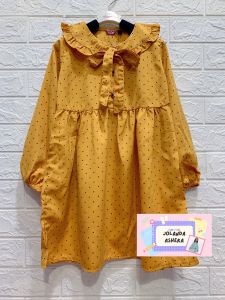 JOLANDA TUNIK ANAK UMUR 4 - 14 TAHUN BAHAN WOLPEACH BLUS ANAK BISA COD