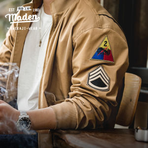 Maden brand tooling style winter new men American retro World War II Fury tank suit <FURY>  Movie Same Jacket Ami Khaki Army Edition Khaki Thin Jacket Warrior Jacket Ww2 Flight Jacket - Lazada