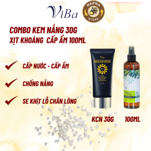 [Kem chống nắng phổ rộng và Xịt khoáng VIBA] COMBO mua kem chống nắng 30g VÀ 1 xịt khoáng 100ml