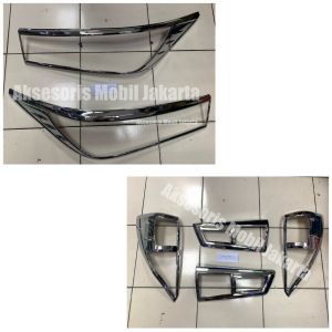 PAKET / SATUAN GARNISH CHROME DEPAN BELAKANG INNOVA REBORN 2016 UP LIST CHROME LAMPU UTAMA MOBIL INNOVA REBORN 2016 2017 2018 2019 2020 2021