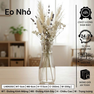 Kệ gỗ 3 ô kèm 3 lọ hoa thủy tinh eo nhỏ bộ decor bàn làm việc trang trí phòng khách văn phòng hiện đại K3CM