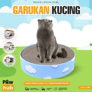 PAWHUB Premium Garukan Kucing Bulat Big Size / Tempat Tidur Multifungsi Cat Scratcher Board / Papan Cakaran Kucing 41x41x10
