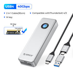 ORICO 40Gbps usb4 M.2 SSD bao vây 8TB với quạt tản nhiệt PCIe 4.0 NVMe bao vây nhôm tương thích Thunderbolt 3/4 cho máy tính xách tay