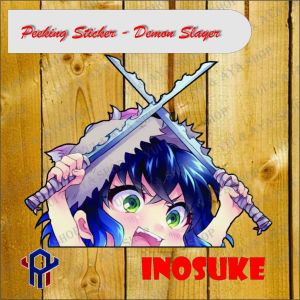 Demon Slayer Peeking Characters sticker for Aquaflask tumbler laptop phone car and motorcycle
