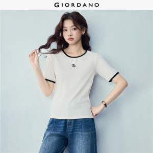 Giordano Beau Monde Women Women Round Neck T-Shirt Free Shipping 13326442
