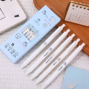 MEMGOUO 5pcs/set 0.5mm Chiikawa Neutral Pen Super Smooth Black Ink Cartoon Ballpoint Pens Exam Pens Quick Dry Automatic Pressing Pen Student Stationery