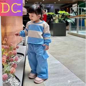 SETELAN CARGO CELANA PANJANG ANAK PEREMPUAN BAJU STRIP CROP ANAK CEWE ONESET CARGO ANAK USIA 1-6 TAHUN