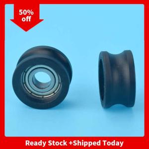 🔥🔥🔥pheebss 1Pcs R5x16x8.5mm U-shaped Bearing Roller 695 Bearing Moving Pulley Rubber Roller Mute Elasticity Roller Pulley