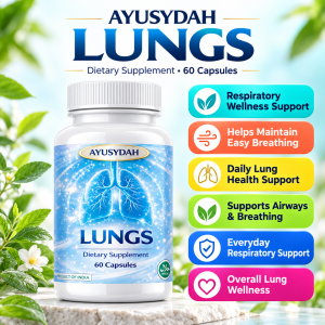 LUNGS Supplement 60 Capsules for Phlegm cough relief Smoker lung cleanse Asthma and sinus relief Clear lung mucus asthma relief COPD lung health Tiger Milk Mushroom Cordyceps Lung detox Strengthen lung immunity