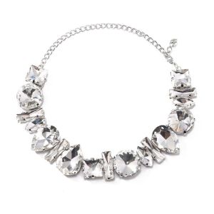 SWEET Adjustable Rhinestone Necklace Light Luxury Exaggerated Womens Choker Temperament Neck Jewelry Crystal Necklace Girls