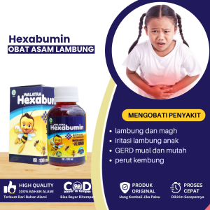 Obat Asam Lambung Anak Madu Lambung Dan Magg Anak Obat Untuk Kesehatan Lambung Iritasi Lambung Anak Obat GERD Mual Dan Muntah Obat Sakit Perut Kembung Obat Kesehatan Lambung Anak - Walatra Hexabumin
