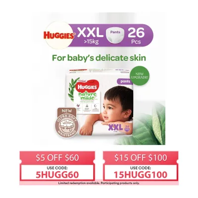 Huggies Platinum Naturemade Pants XXL Pullup Pants 26s