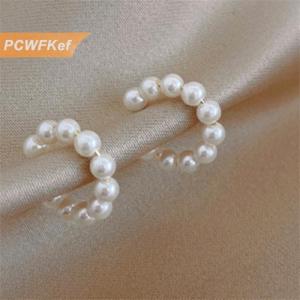 【PCWFKef】 ต่างหูแบบหนีบต่างหูแบบหนีบต่างหูแบบไม่เจาะห่วงคล้องหูรูปตัว C ไม่มีการเจาะต่างหูแบบมินิมอลสำหรับผู้หญิงเครื่องประดับแฟชั่น