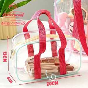 BECORATE Waterproof Beach Bag Transparent Makeup Bag Outdoor Travel Organizer Pouch Zipper Cosmetic Case