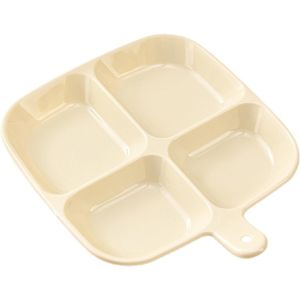 4 Grid Divided Plate Snack Tray Onion Ginger Garlic Storage Breakfast Dinner Plates Utensils Kitchen Dishes Compartment Dish