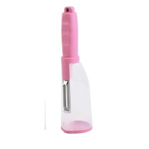 Fruit Vegetables Peeler Food Sharpener With Transparent Trash Box Pengupas Buah Kulit 储存式蔬果削皮器