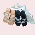 Dép nữ cao gót - đế PU cao 6 phân - 3 quai xoàn  - ( MS. 11 ) DéP Shoes GiàY Jean. 
