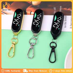 Silent Electronic Watch Mini Clock Portable LCD Digital Display Student Study Desktop Clock with Keychain