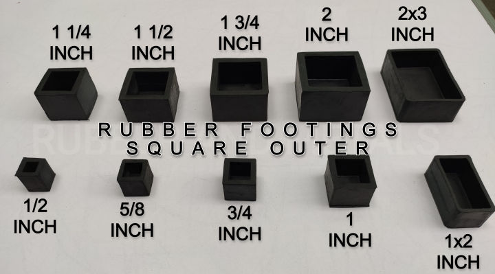 HEAVY DUTY Square and Rectangular Rubber Footings Tubular Goma ...