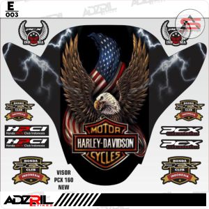Sctiker visor  Winshield honda pcx 160 new karakter / stiker  Winshield  keren /  stiker visor gambar samurai / stiker visor gambar tengkorak / stiker visor gambar  garuda/ stiker visor harley