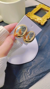 Elliptical Ball Shapes Earrings Oval Balls Ear Rings for Women Fashionable Ear Studs Accessory for Mother