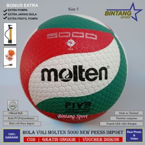 Bola Voli Molten V5M 5000 FLISTATEC Bahan Kulit PU Kualitas Terbaik