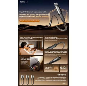 - Cáp Chuyển Đổi Âm Thanh Remax CB08- Từ iPh Sang Jack 3.5mm (Dây Bện Dù Đầu Hợp Kim)