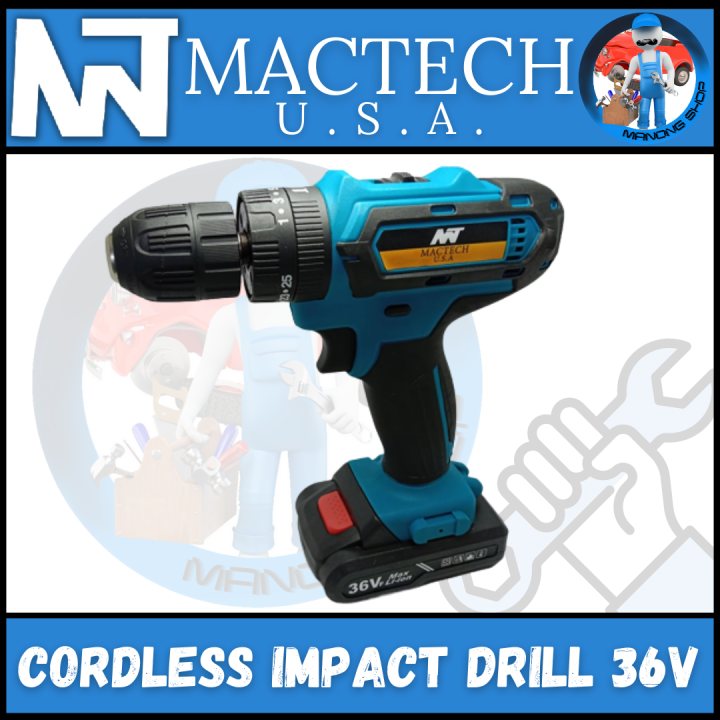 Manong Shop Mactech Cordless Impact Drill 36V Rechargeable