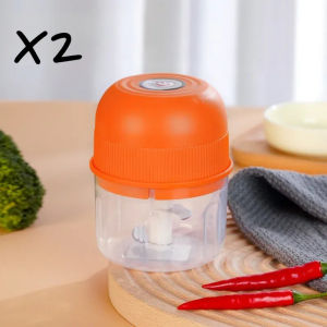 [Smart Blue Light/Safe Six-Blade Cyclone Knife] Wireless Electric Garlic Grinder Mini Food Chopper Vegetable Cutter Chilli Mincer Meat Masher Rechargeable Kitchen Blender Portable Cooking Tool