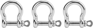 3pcs Premium Stainless Steel D Ring ShacklesSmall Bow Shackle or Clevis Anchor Shackle Marine Grade Boat Sailboat Chain Shackel U Bolted Rigging Clasp for Paracord