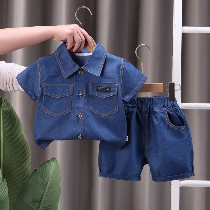 Pant Shirt Blue Jean Shirt For Baby Boy Summer Children Clothes