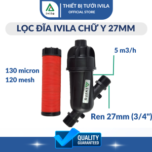 Bộ Lọc Đĩa chữ Y chữ T phi 27 / 34 / 42 / 48 / 60 / 75 / 90 của IVILA - Bộ lọc nước hệ thống tưới - Lọc nước đầu nguồn - Lọc nước tưới cây - Bộ lọc cặn rác dùng cho hệ thống tưới Lọc nước bể cá