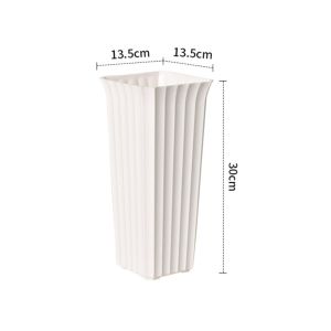 SAVVYSHELF Black White Flower Vase Vertical Stripes Design Plastic Decorative Vase Minimalist Nordic Style Desktop Decor Ornament Home Decor