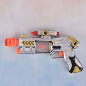 Electric Snowflash Flash Led Laser Music Gun Toys For Children Birthday Gift Voice And Sound Eight Tone SnowFlash Silver