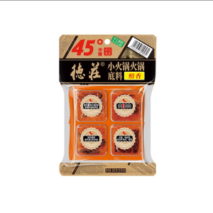 Dezhuang วัสดุฐานหม้อร้อน 360g（90gx4ชิ้นส่วน） ระดับเครื่องเทศ 12/45/52/65 องศาใช้ในบ้านคนเดียวสี่บล็อกขนาดเล็กวัสดุฐาน