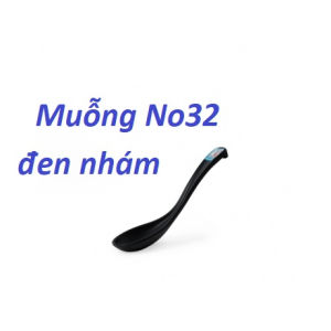Muỗng phở  cơm canh nhựa Melamine nhám đen NO32N: 17.2 x 4.0 x 2.1 cm