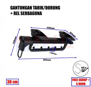 Rak Gantungan Lemari Kitchen Set Rak Dapur Tarik Dorong Rel Serbaguna Pantree Panci Wajan Spatula furniture anti panas