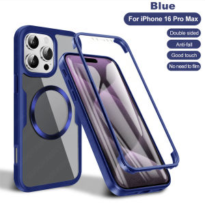 เคสโทรศัพท์แม่เหล็กชาร์จไร้สาย360องศาป้องกันสองด้านสำหรับ IPhone 17 Air 17 Pro Max 16 Pro Max IPhone 15 Pro Max 14 Plus 13 12 11 ชาร์จไร้สายเคสฝาปิดมีที่ป้องกันจอภาพป้องกันแบบแม่เหล็กเต็มรูปแบบ
