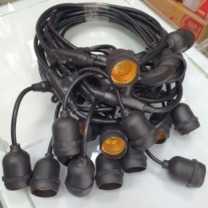 Dây đui đèn trang trí kín nước 5m 10m 10 đui 15 đui 20 đui kích cỡ E27chống thấm ngoài trời (Loại tốt không gồm bóng)