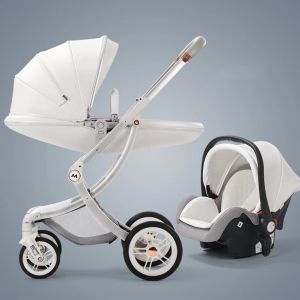 Eggshell stroller Baby Stroller Oversize space  High Landscape 2 ways push Rubber wheel Foldable 0-3