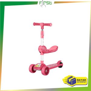 FH-M290 Mainan Anak Skuter Otoped Sepeda Duduk 3 Roda 2in1 Ada Musik Lagu Lampu Scooter Anak roda