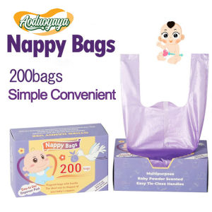Aoduoyaya 100/200PCS Disposable Nappy Bags Special Garbage Bags for Handling Diapers Sampah Wangi Untuk Lampin Bayi