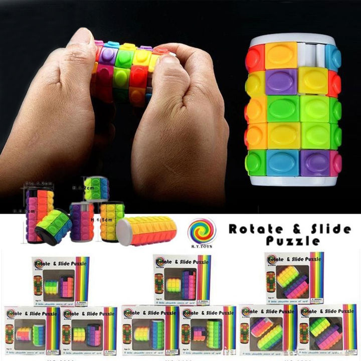 568Layer Rotate and Slide Puzzle Magic Finger Round Cylindrical Cube