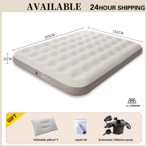 Air bed with pump inflatable bed for camping portable and foldable with pillow&air pump Single/Twin/Queen/King 4 Size