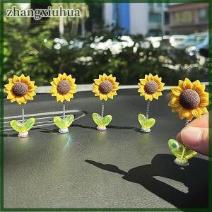 zhangxiuhua 5PCS Bag Cute Shaking Head Sunflower Car Ornament Bicycle Decoration Flower Ornaments Automotive Interior Decoration Accessories
